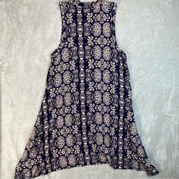 Maeve Swing Dress Blue Paisley Mock Neck with Pockets Small - Picture 7 of 9